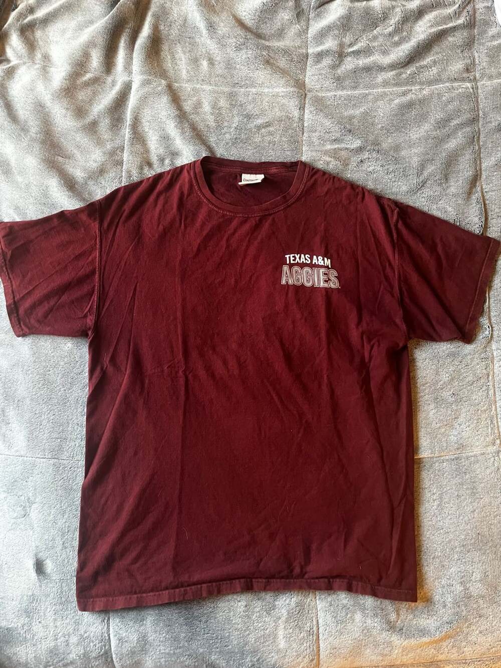 Comfort Wash Texas A&M Aggies T-Shirt Size L Maroon Farmers Fight